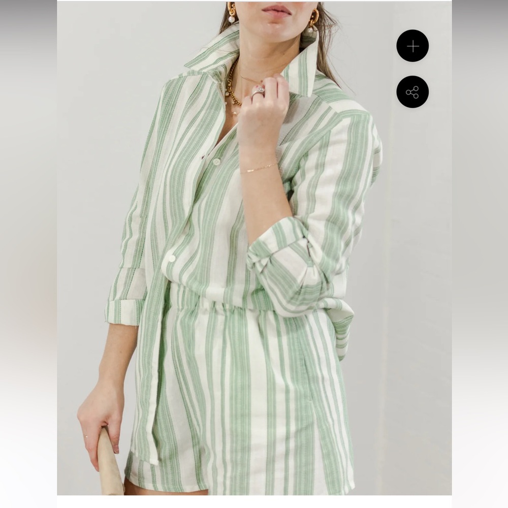 Rhythm DINERO STRIPE SHIRT and Short Set